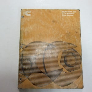 1982 Cummins Nh Nt Nta 855 C.I.D. Engines Shop Manual Worn Faded Factory Oem 82