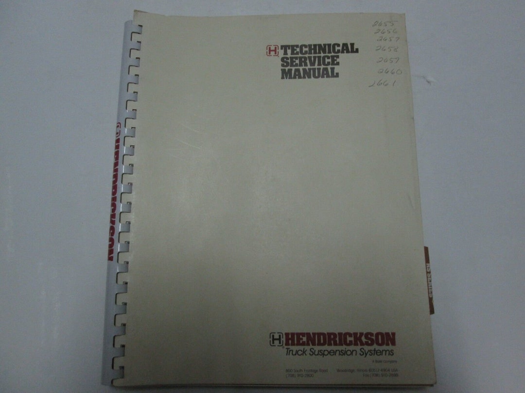 Hendrickson Truck Suspension Systems Technical Service Manual Etsy