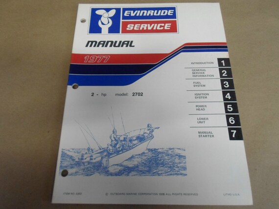 1977 Evinrude Service Shop Repair Manual 2 HP 270… - image 1