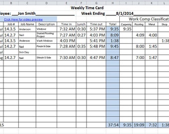 Weekly Time Card Calculator