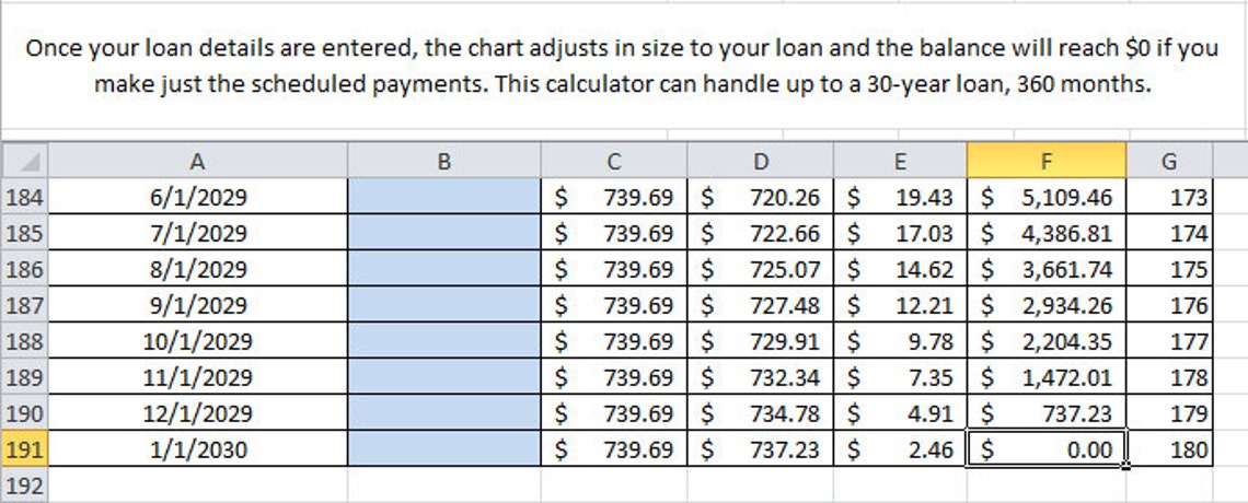 Updating Loan Amortization Calculator - up to 30-year - Etsy