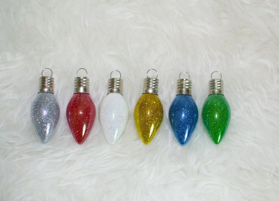 Glitter Ornaments Lightbulb Ornaments Christmas Decor - Etsy