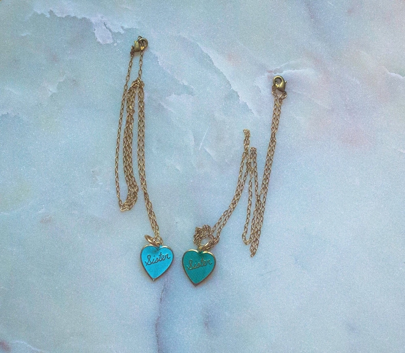 Sister Necklace I love my sister Rose Gold Necklace Blue Necklace Sister Jewelry Rose Gold Jewelry Family Jewelry Blue Jewelry