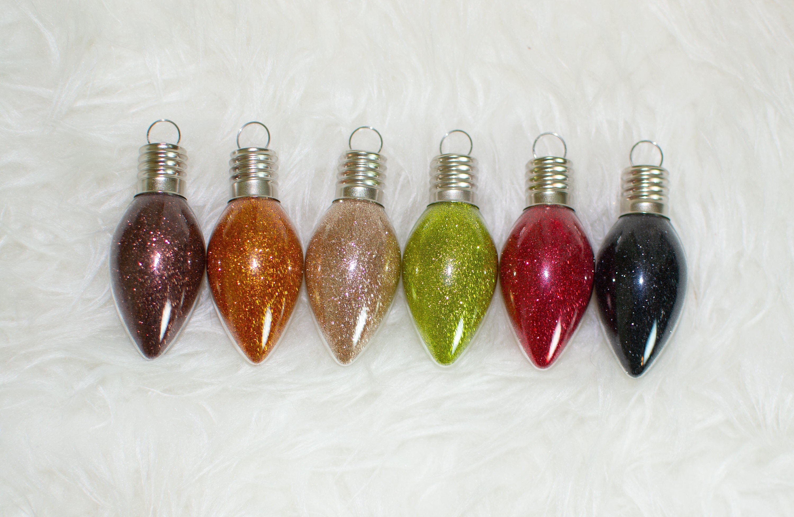 Glitter Ornaments Bulb Ornaments Lightbulb Ornaments - Etsy