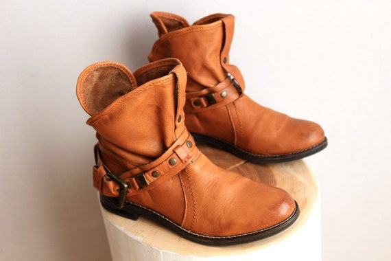 short leather ankle boots