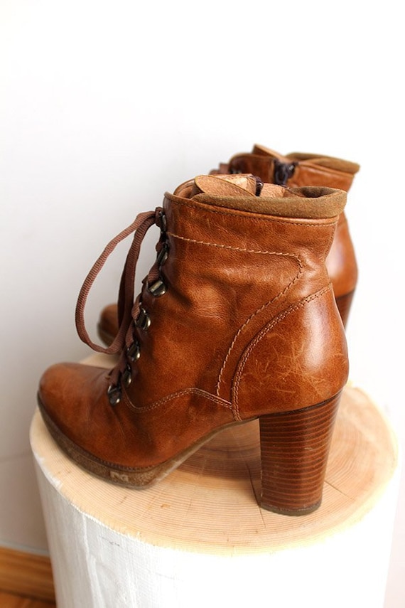 leather tie up boots