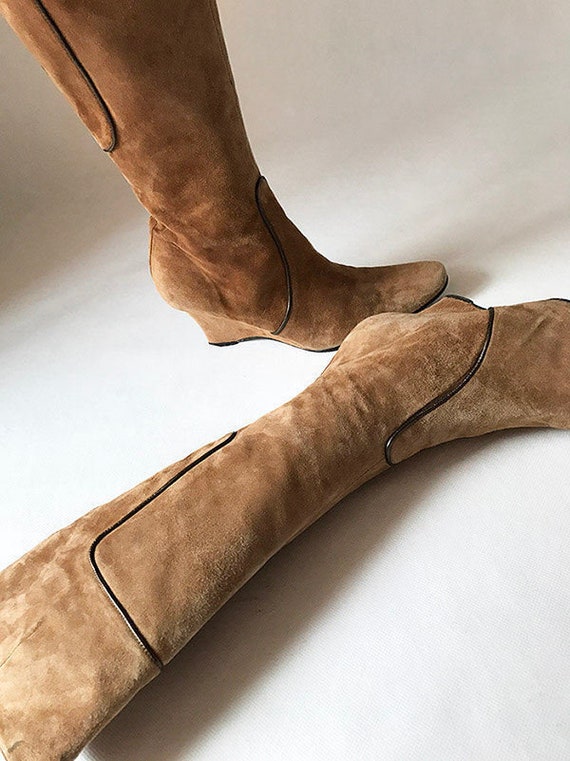 designer wedge boots
