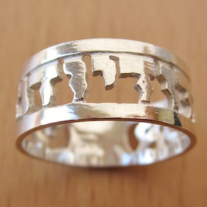 I am My Beloved's Ring // Handmade in Israel // Solid Sterling Silver Cut-Out