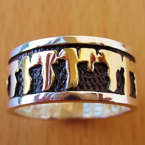 I am My Beloved&#39;s Ring- Gold & Silver Oxidized