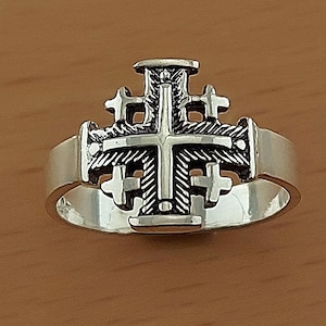 Silber Jerusalem Kreuz Ring