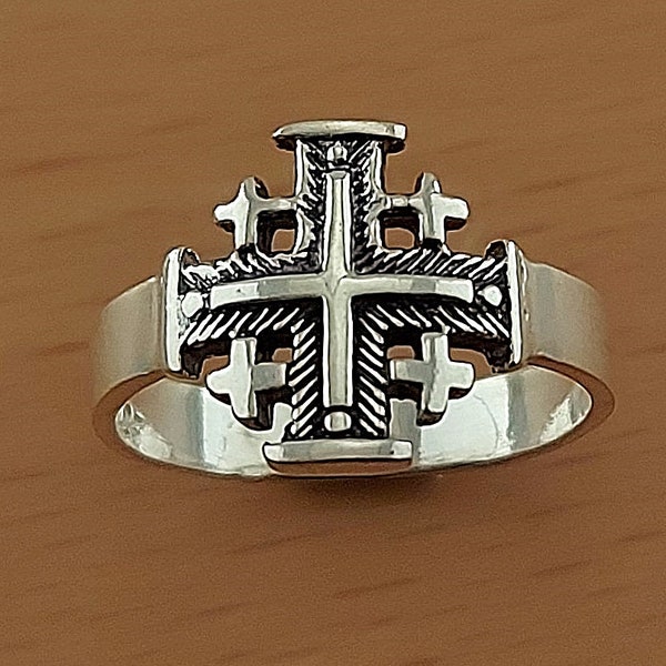 Silver Jerusalem Cross Ring