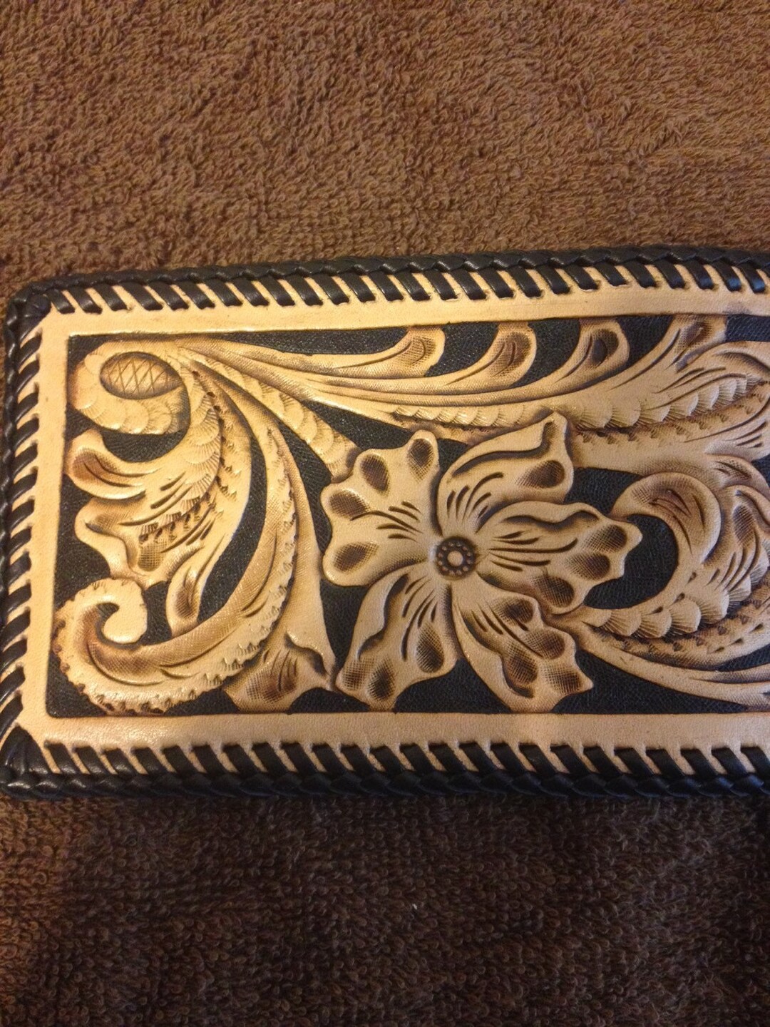 Hand Tooled Floral Wallet - Etsy