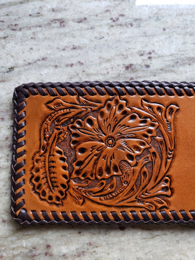 Sheridan Style Hand Tooled Leather Wallet - Etsy