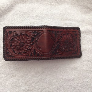 Hand Tooled Leather Wallet - Etsy