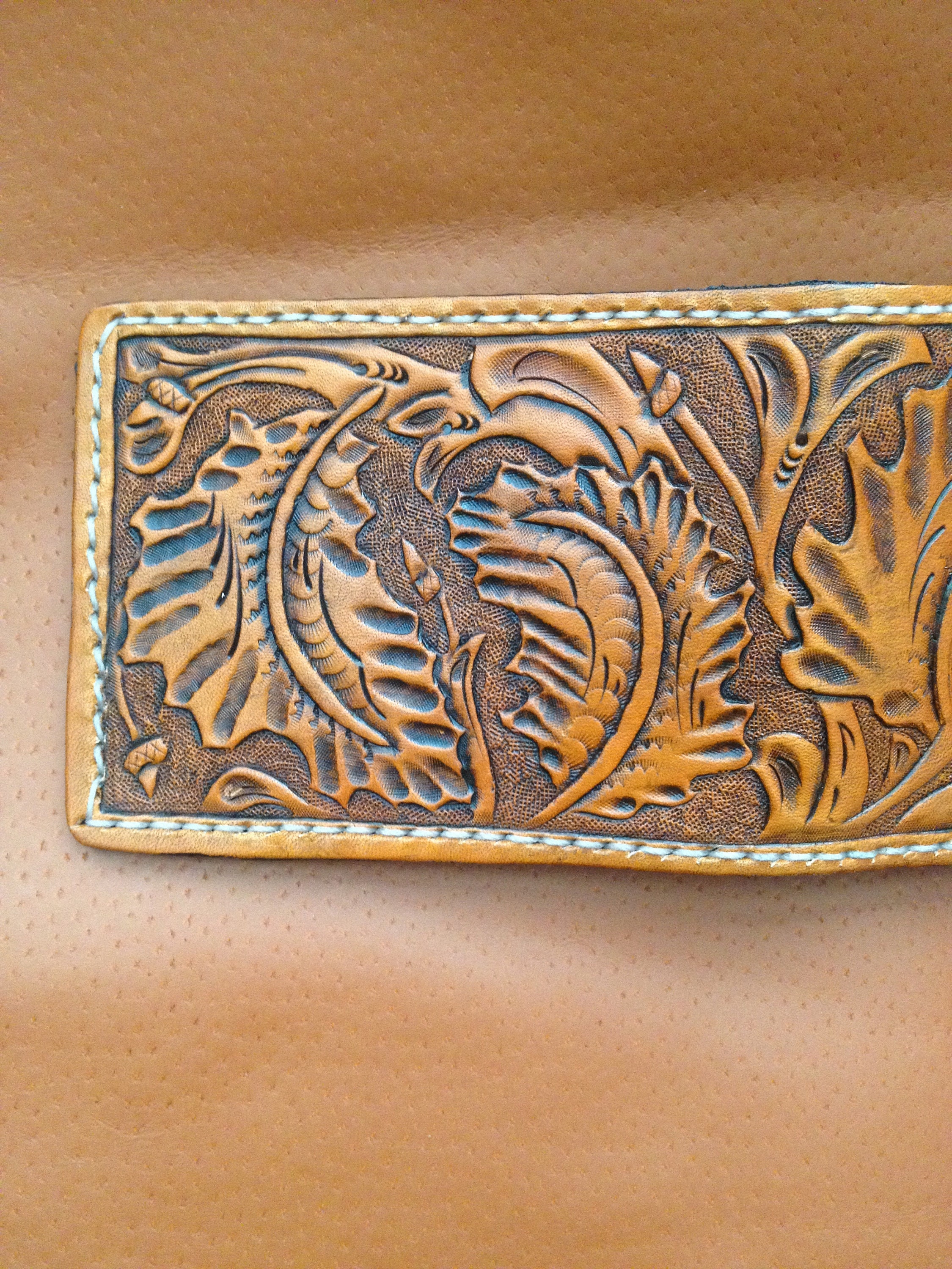 Hand tooled leather wallet | Etsy