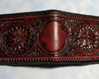 Hand tooled leather wallet