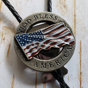 New for 2021 God Bless America Bolo Tie