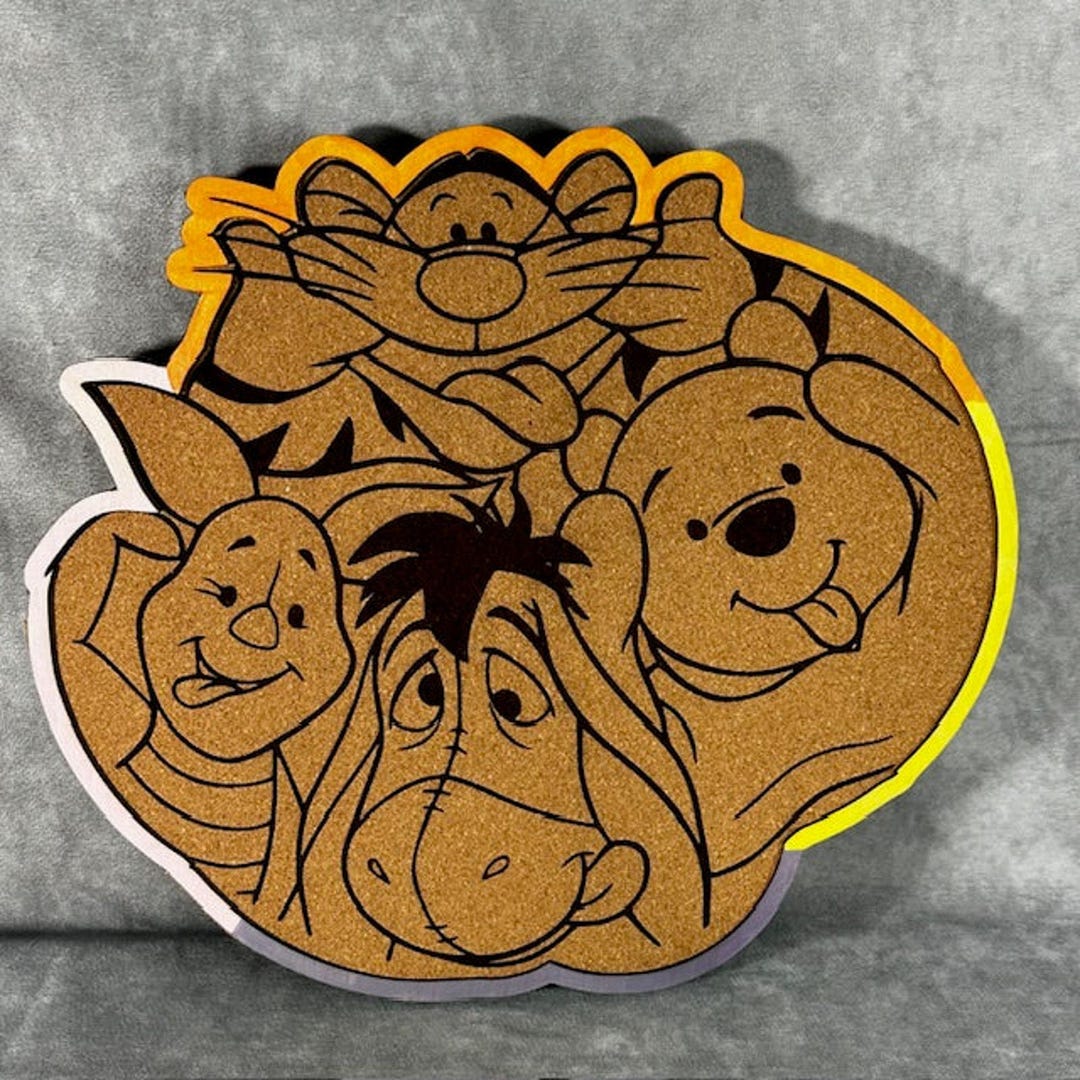 Custom Disney Pin Board - Pooh and Friends - Laser Engraved - Etsy