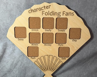 Custom Disney Pin Board - Character Folding Fans Mystery Pins - Fits Entire Set!