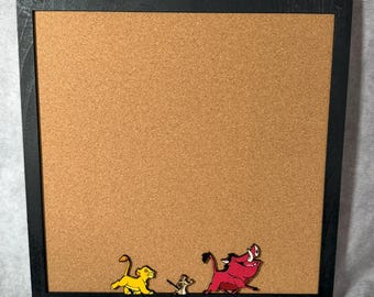 Custom Disney Pin Board - Lion King - Wood Frame