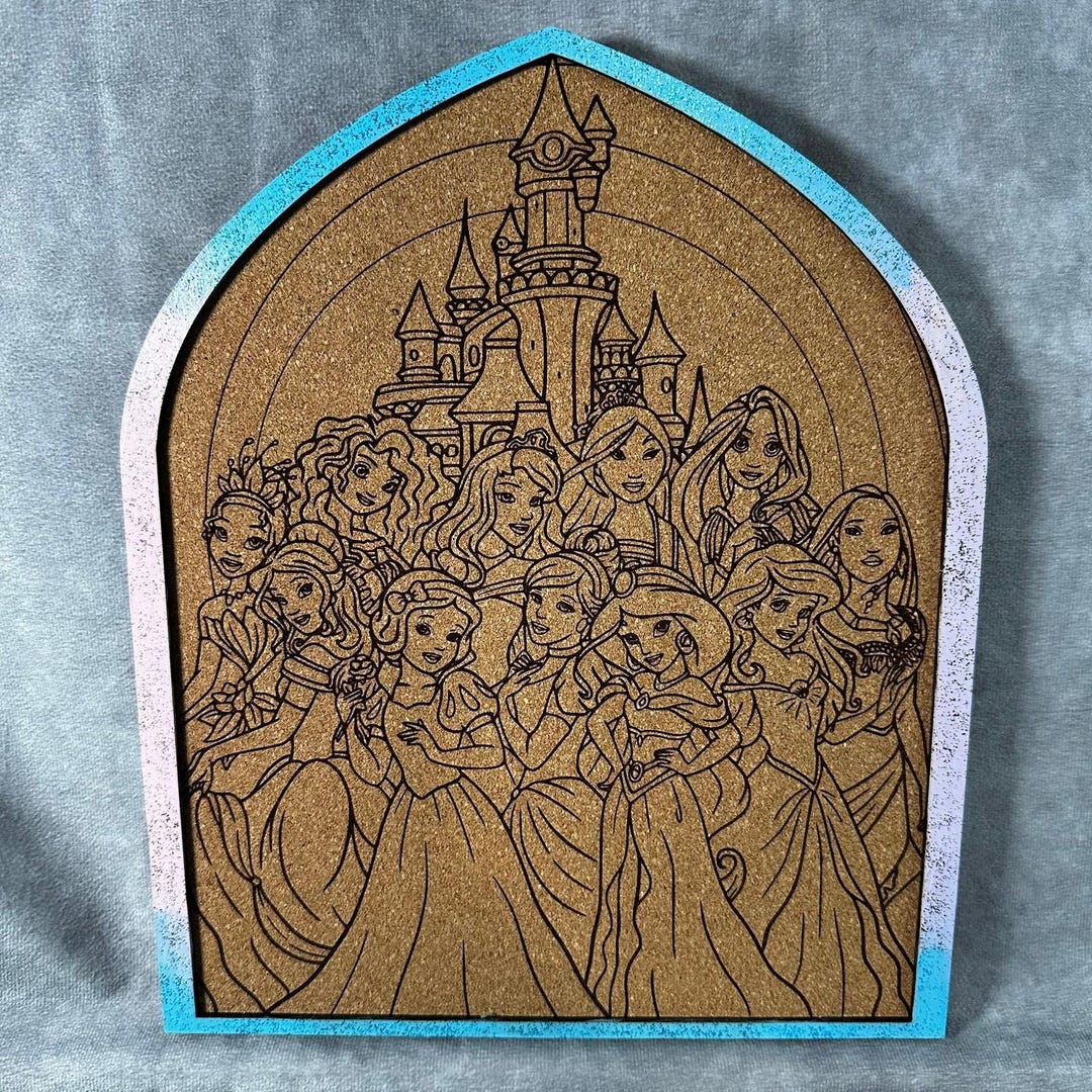 Custom Disney Pin Board - Disney Princesses - Laser Engraved - Etsy