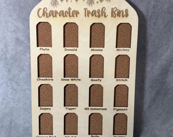 Custom Disney Pin Board - Character Trash Bins - Fits Entire Set!