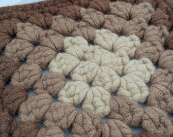 Wool felt chair pads Granny square beige brown