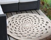 Crochet carpet Big Round Rug - Boho cotton rope crochet rug - Natural oversized doily rug