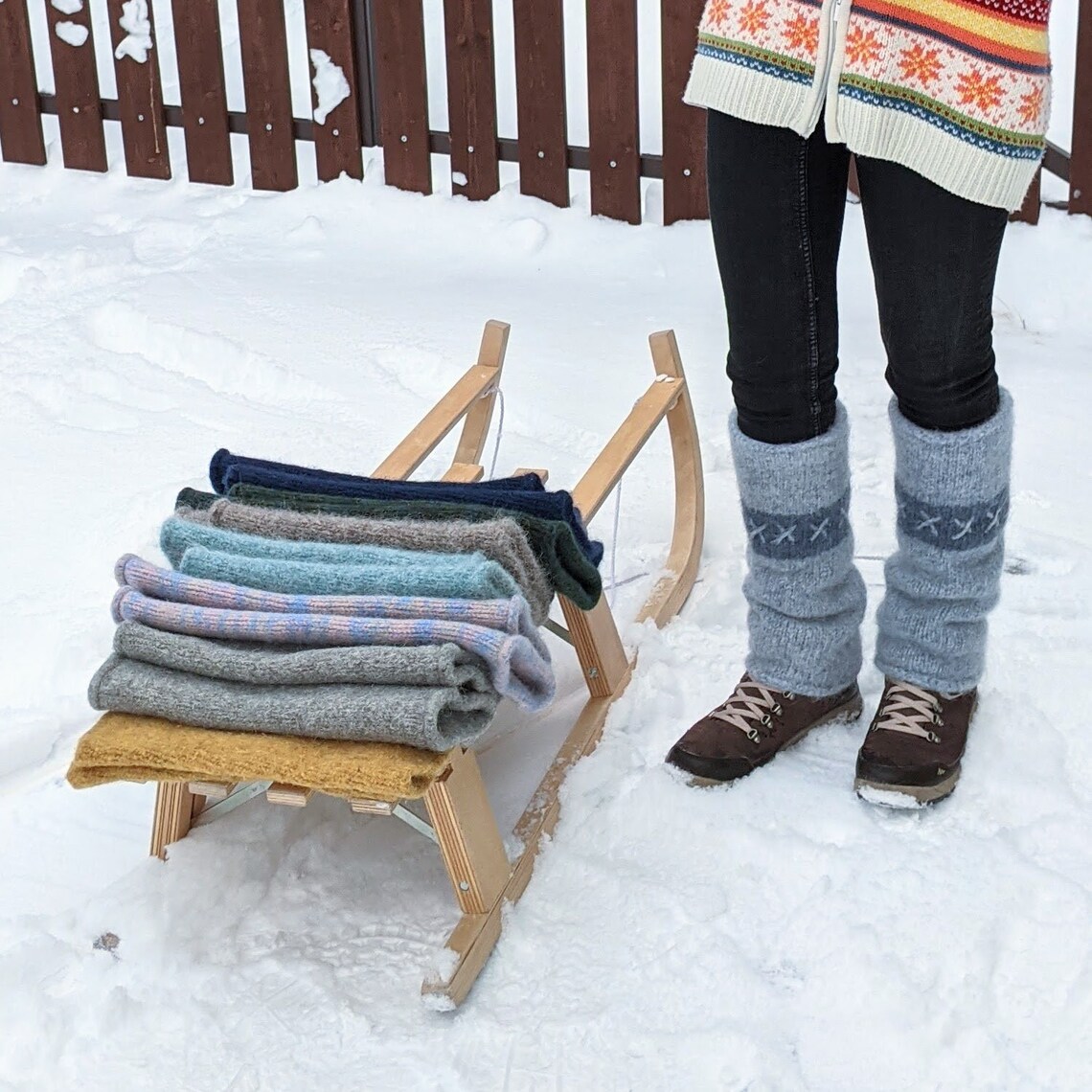 Big Thick Icelandic Wool Leg Warmers Ice Blue Nordic Knit Etsy
