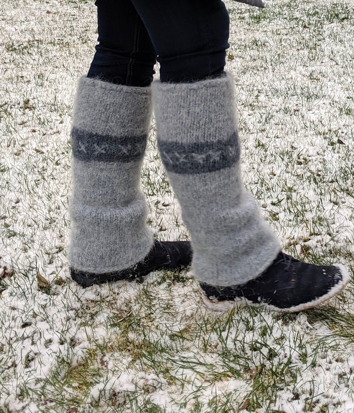 Big Thick Icelandic Wool Leg Warmers Ice Blue Nordic Knit Etsy