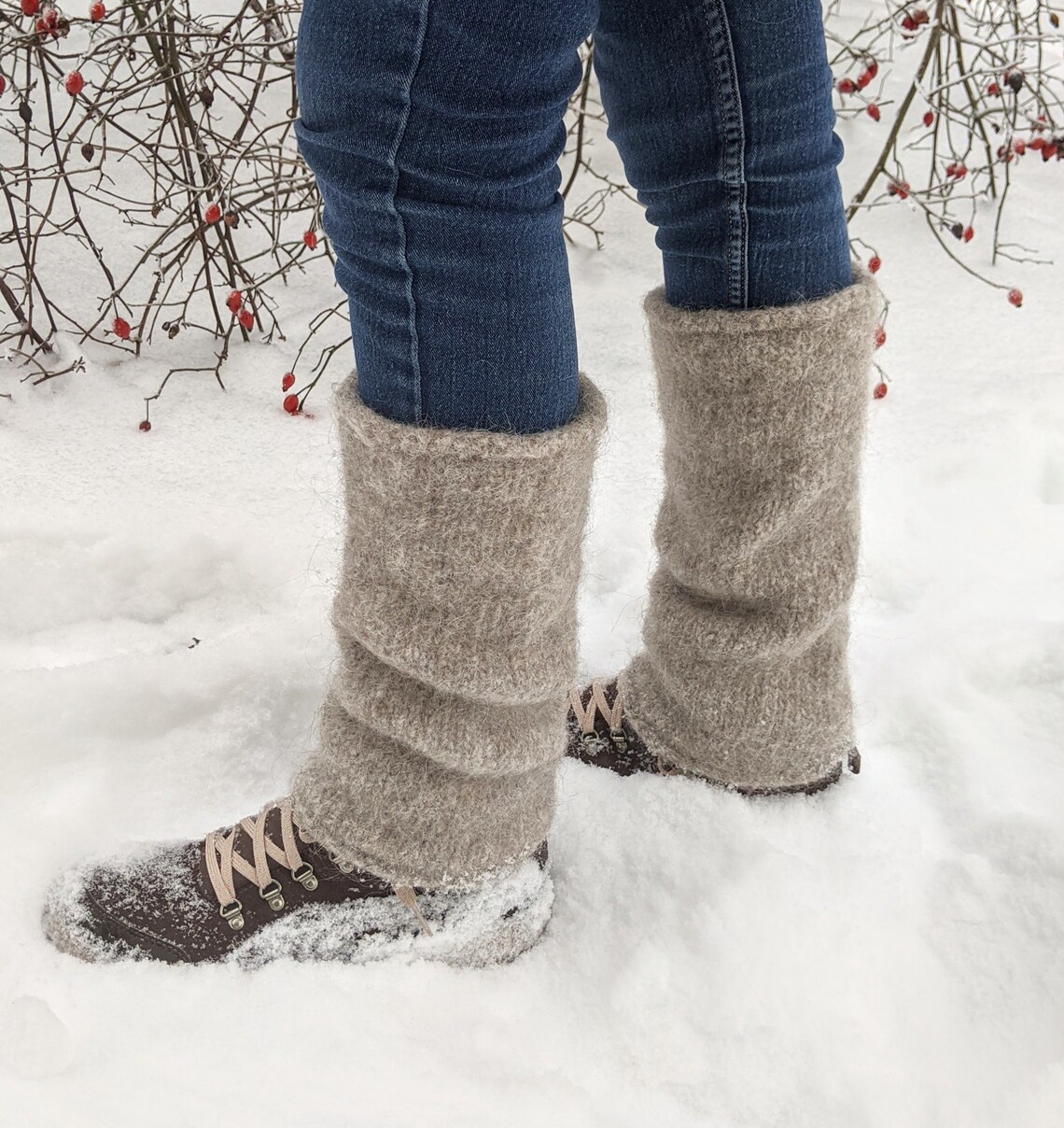 Natural Icelandic Wool Leg Warmers Big Thick Warmest Knitted Etsy