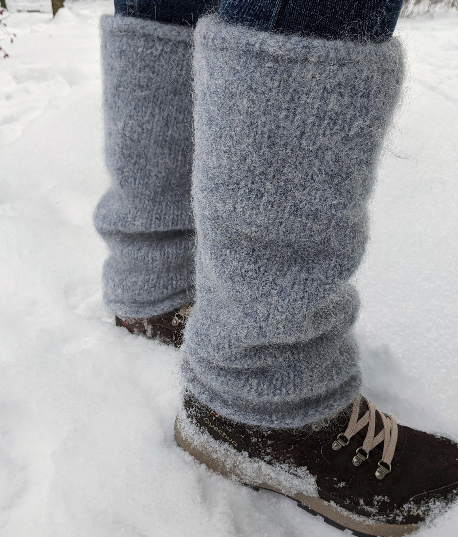 Boiled wool leg warmers Ice blue knit felted leg warmers Etsy
