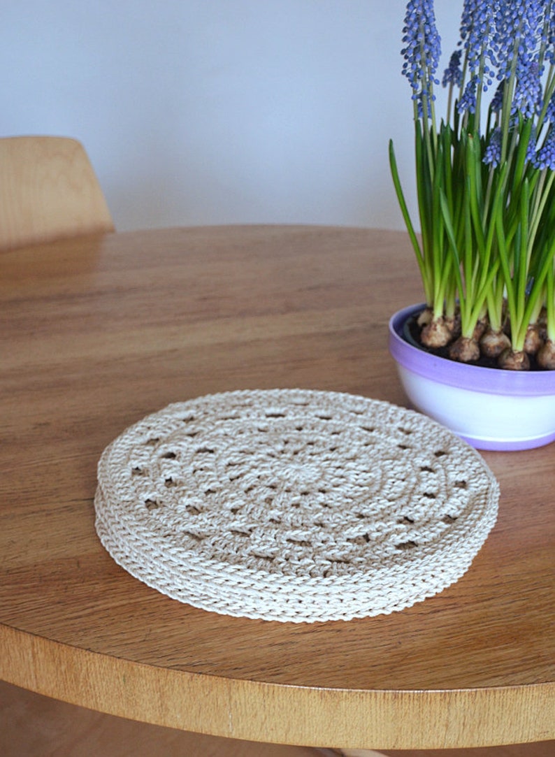 Round Placemats Doilies Set Cotton Crochet Placemats Summer Etsy