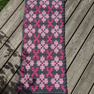 Rug runner crochet Grey Pink Baltic rug home decor image 2