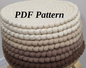 Crochet & Felted Wool Chair Pad – Step-by-Step PDF Tutorial with Photos