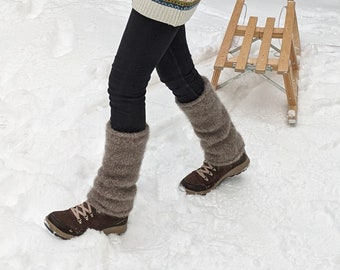 Natural icelandic wool leg warmers Big Thick Warmest - Knitted felted leg warmers 100% organic wool