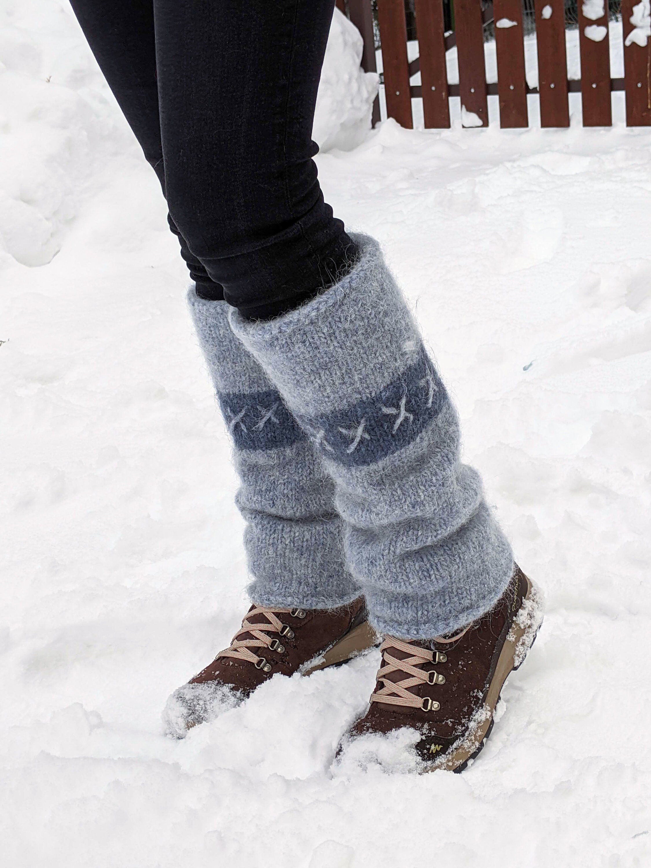 Big Thick Icelandic Wool Leg Warmers Ice Blue Nordic Knit - Etsy Norway