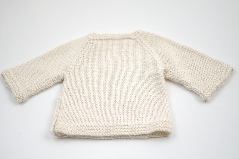 Baby Alpaca baby sweater Hand knit organic alpaca Baby Cardigan Newborn Girl Boy Natural organic white baby alpaca shell buttons image 5