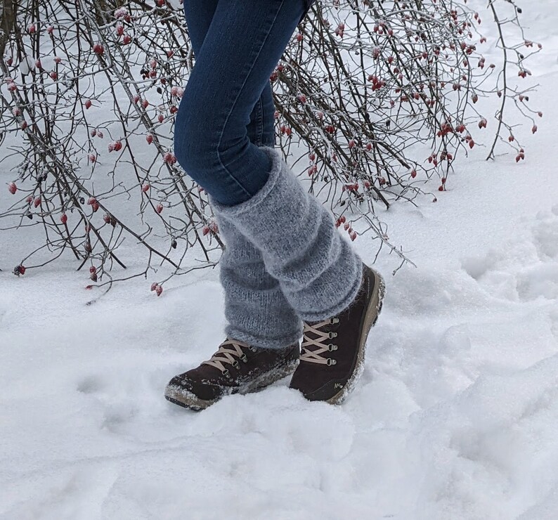 Boiled Wool Leg Warmers Ice Blue Knit Felted Leg Warmers Etsy