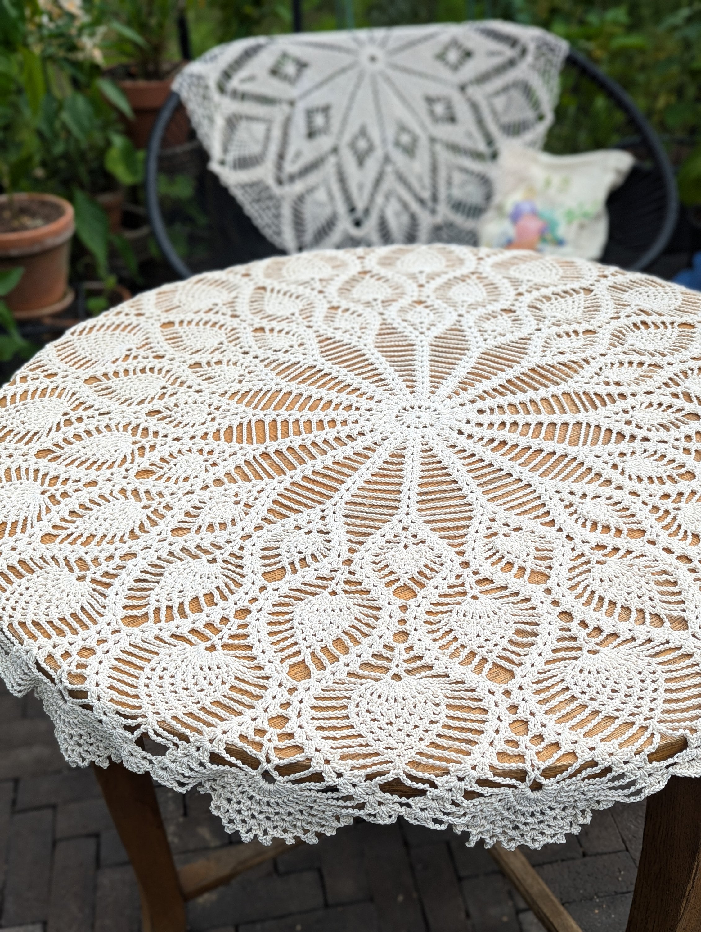 Crochet tablecloth Round Lace Pineaple