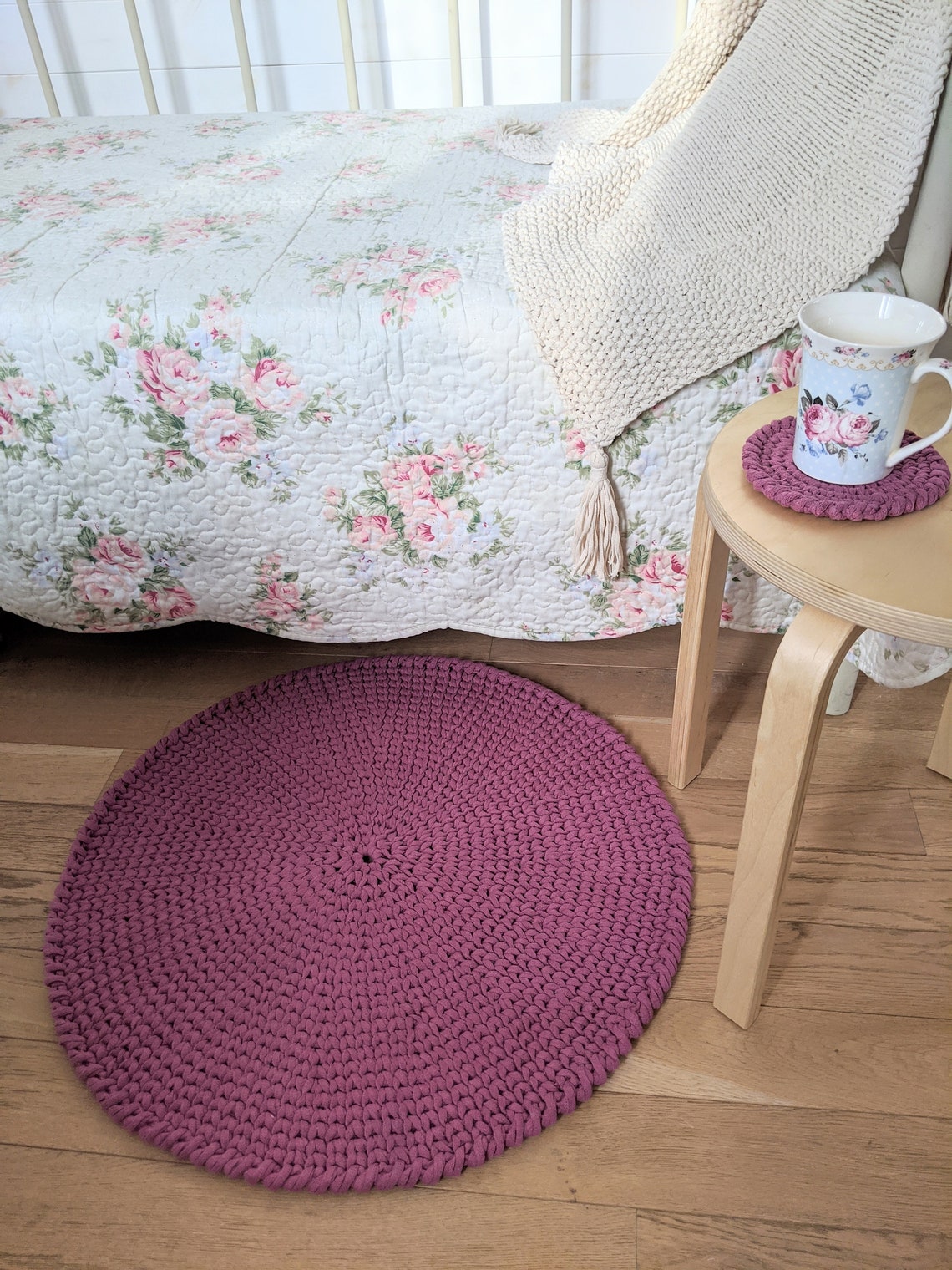 Purple - Handmade Cotton Coasters (Set of 2) 127