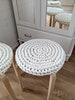 Round stool cover crochet recycled cotton - seat cushions chair pad 