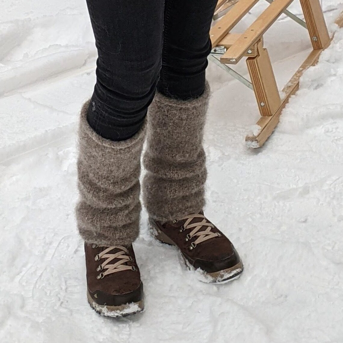 Natural Icelandic Wool Leg Warmers Big Thick Warmest Knitted Etsy