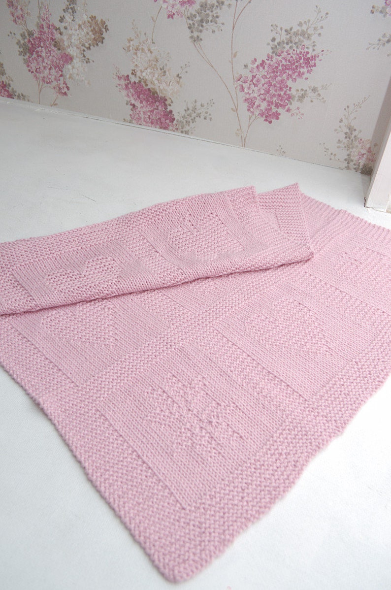 Butterfly heart star baby blanket Reversible blanket 100/% natural wool hanknit Pink Baby Blanket Knit merino wool alpaca
