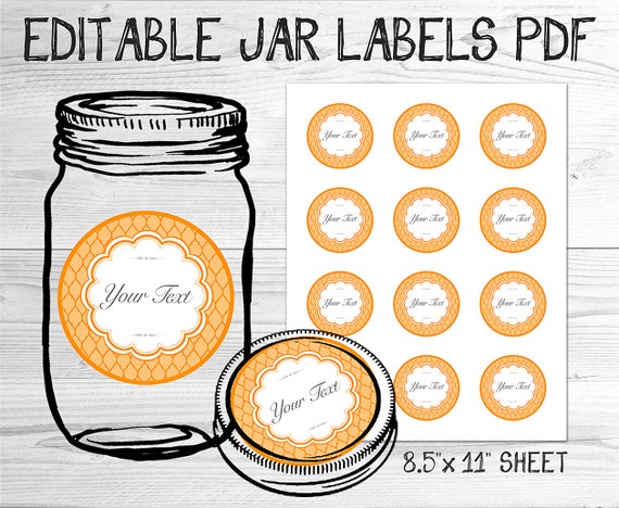 items similar to pdf editable canning jar labels printable template