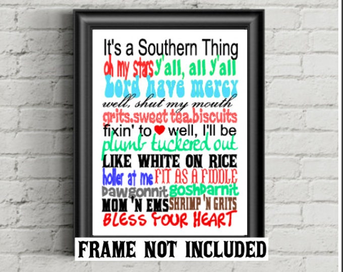 Southern Sayings, Southern Quotes, Art Print, Bless Your Heart ...