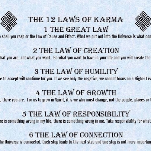 12 Laws of Karma Yoga Art Karma Wall Art Cause and Efect - Etsy Canada
