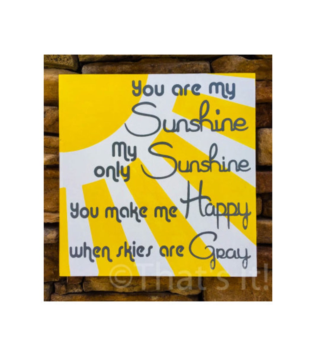 You Are My Sunshine Wall Art Hand Painted Wood Sign My Etsy