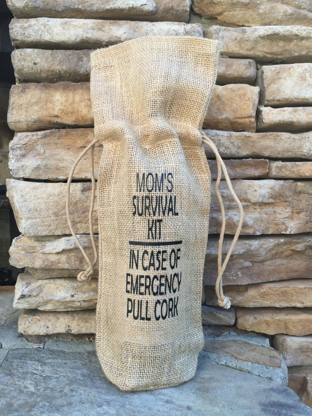 Mother Gift Burlap Wine Bag Mom Birthday Gift Mothers Day - Etsy