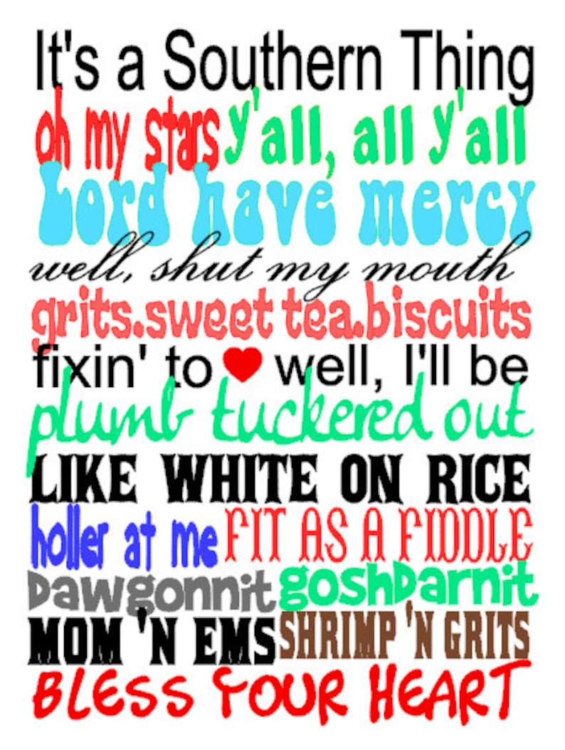 Southern Sayings Southern Quotes Art Print Bless Your - Etsy
